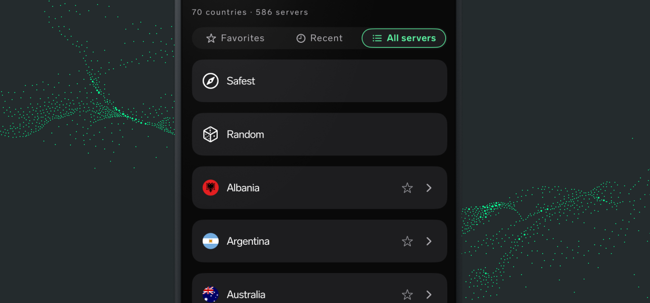 One-click connect options in NymVPN